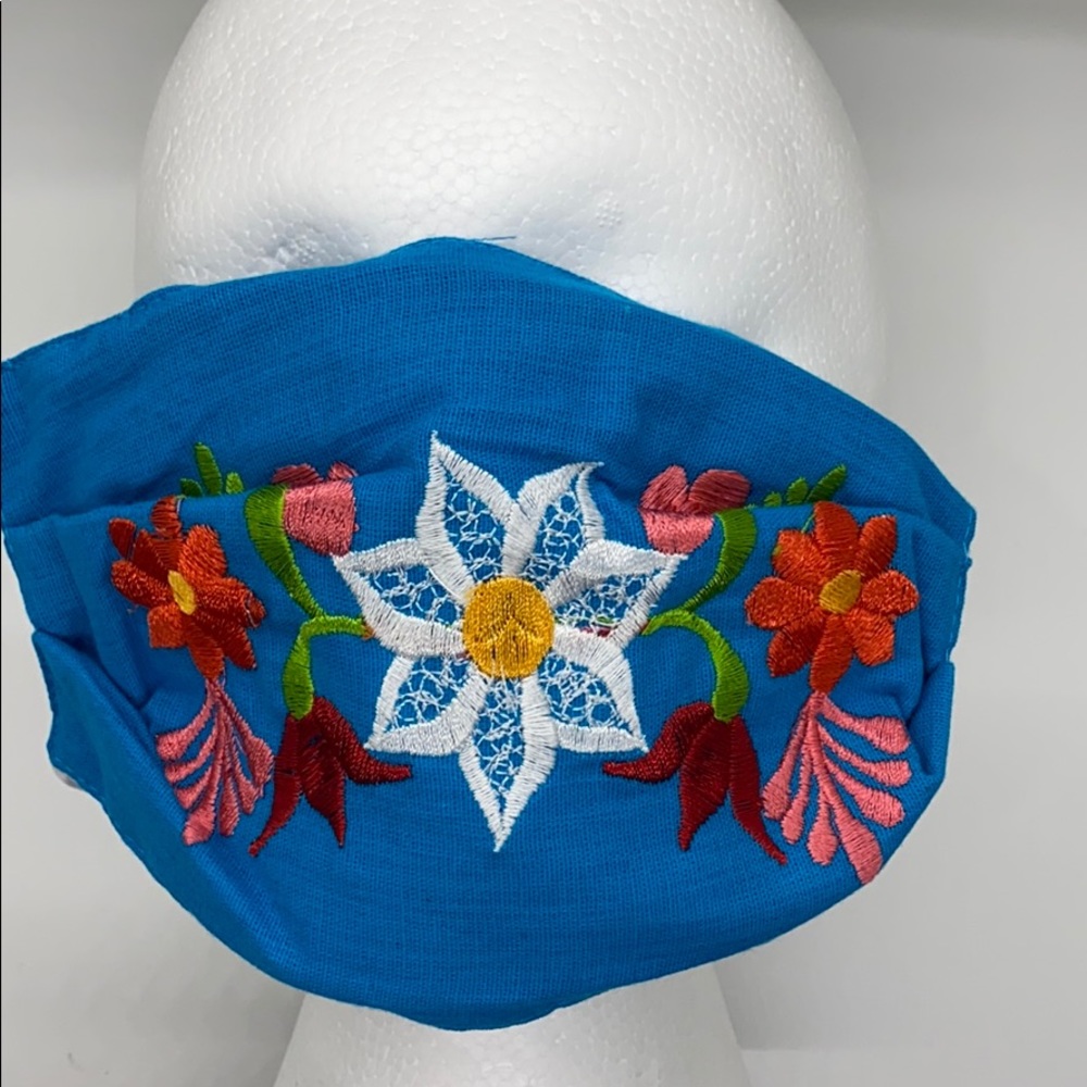 Embroidered Mexican style face mask